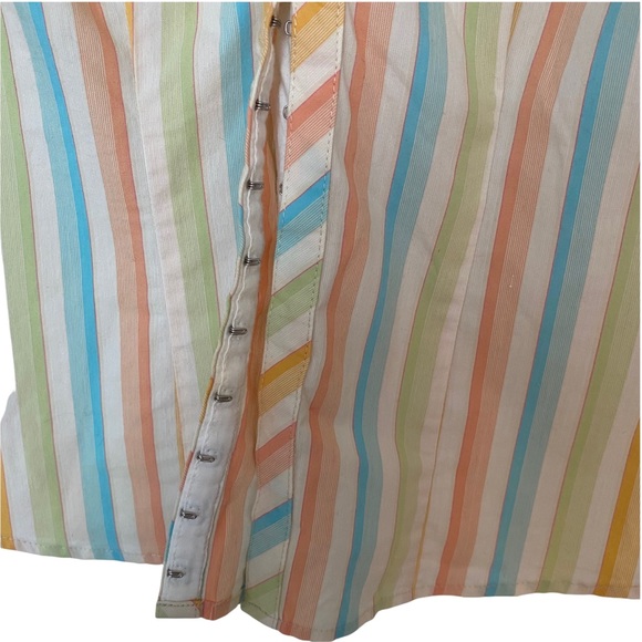Vintage Striped Corset Top Short Sleeve Size M - Picture 3 of 6